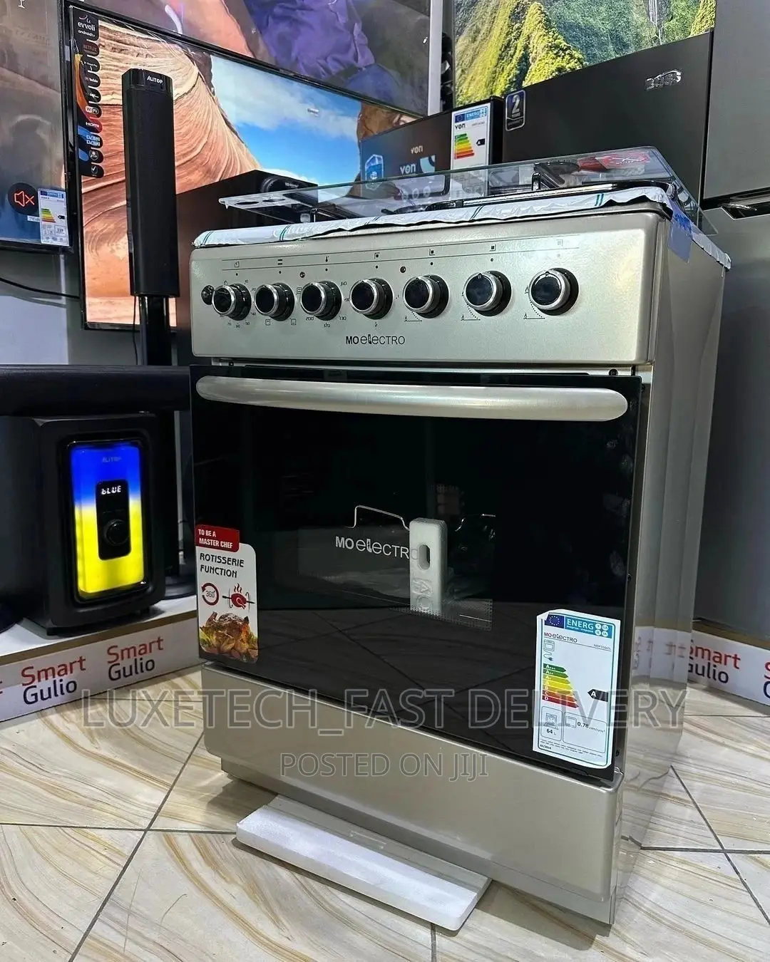 Mo Electro Cooker 3 Gas +1 Electric With Oven 60*60 Silver