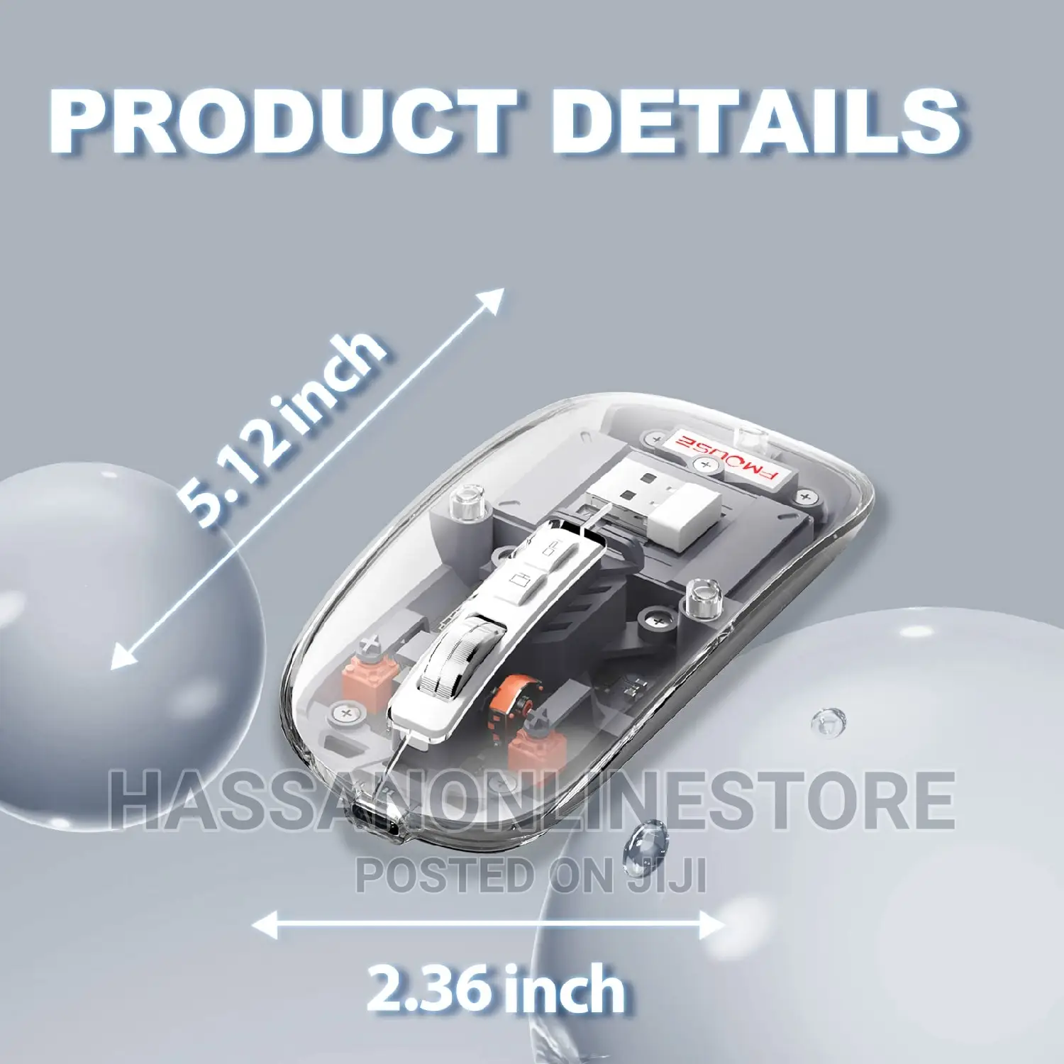 Fmouse M133 Transparent Rechargeable Mouse