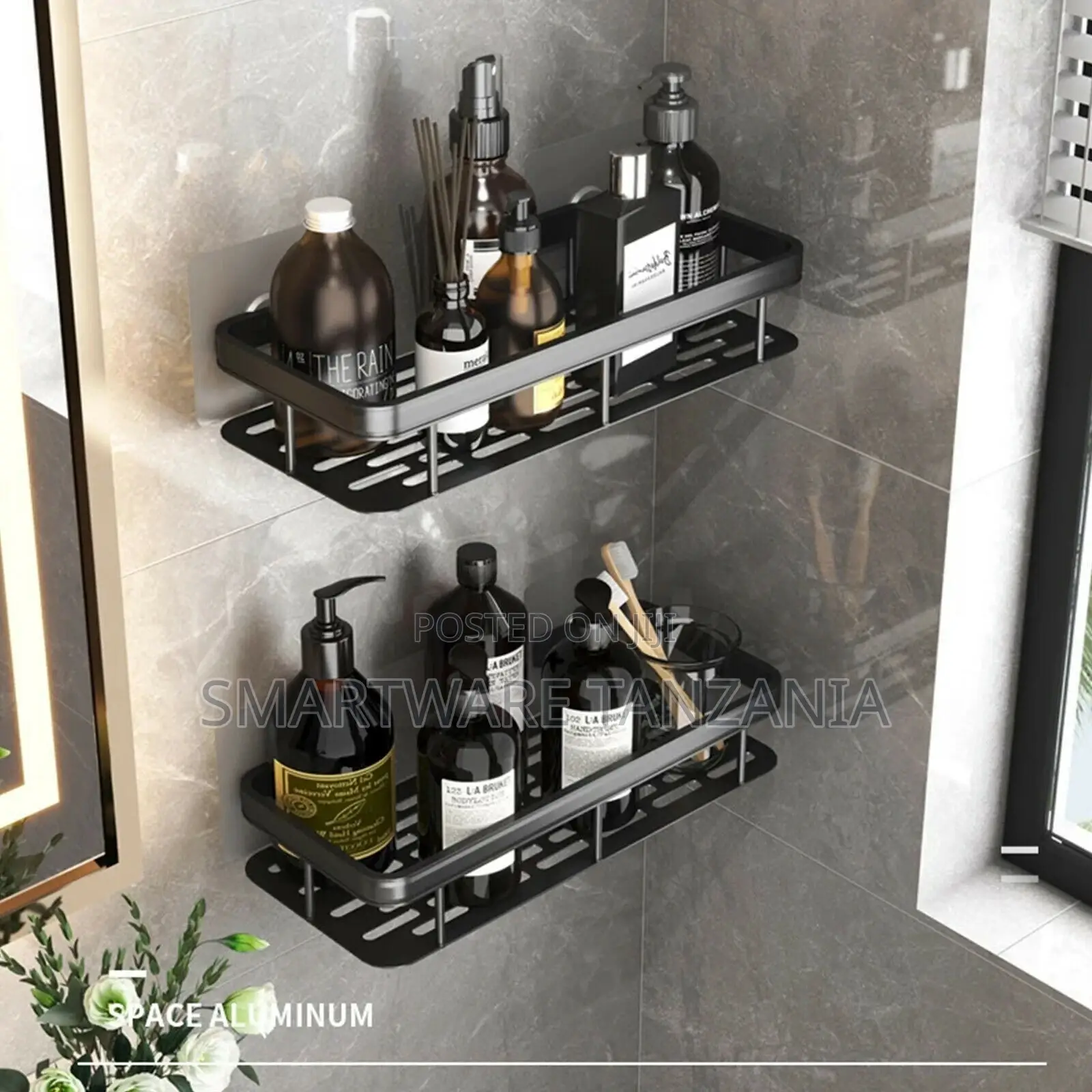 Bathroom Storage Holder Shelf Shower Organizer Wall Rack