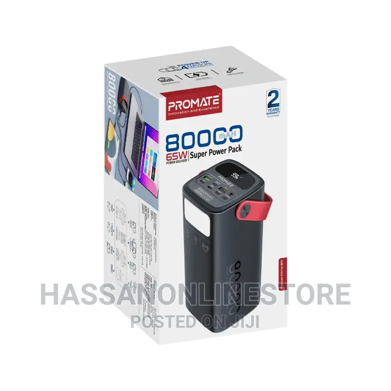 Promate Powermine80 Power Bank With 80000mah Battery, 65W PD