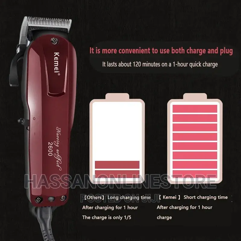 Kemei Cordless Lithium-Ion Fade Clipper KM-2600