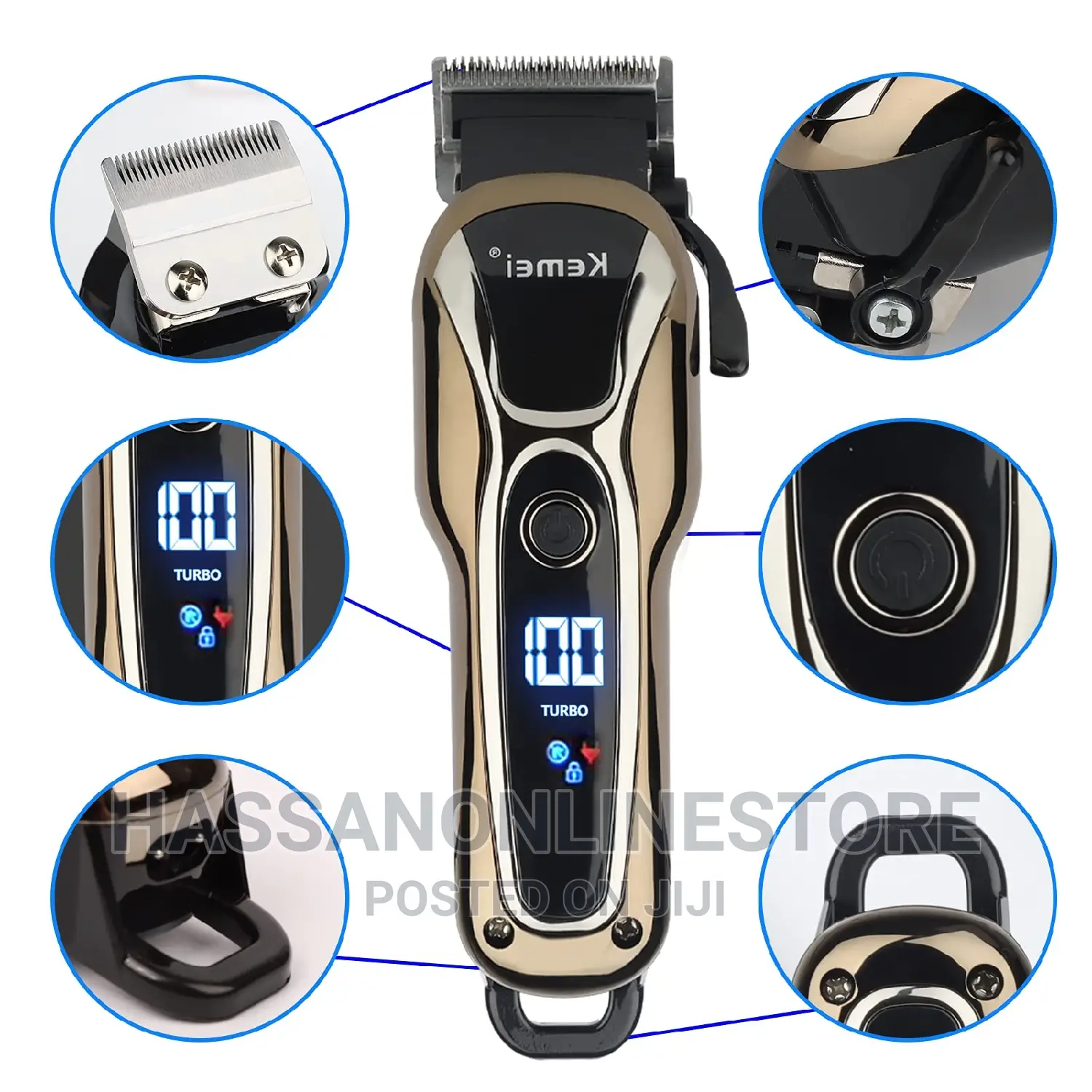 Kemei KM-1990 Cordless Professional Hair Clipper Trimmer