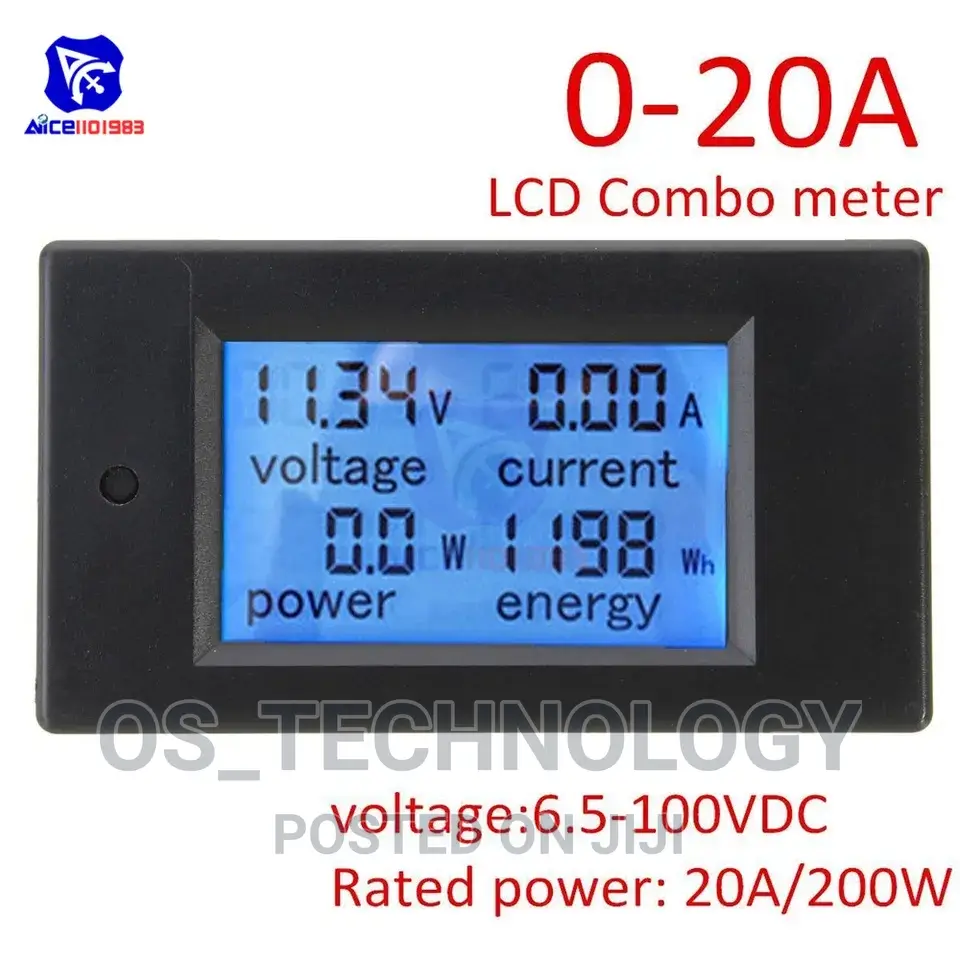 New Digital Meter 6v-100v Voltage, Current,Watts,Energy 