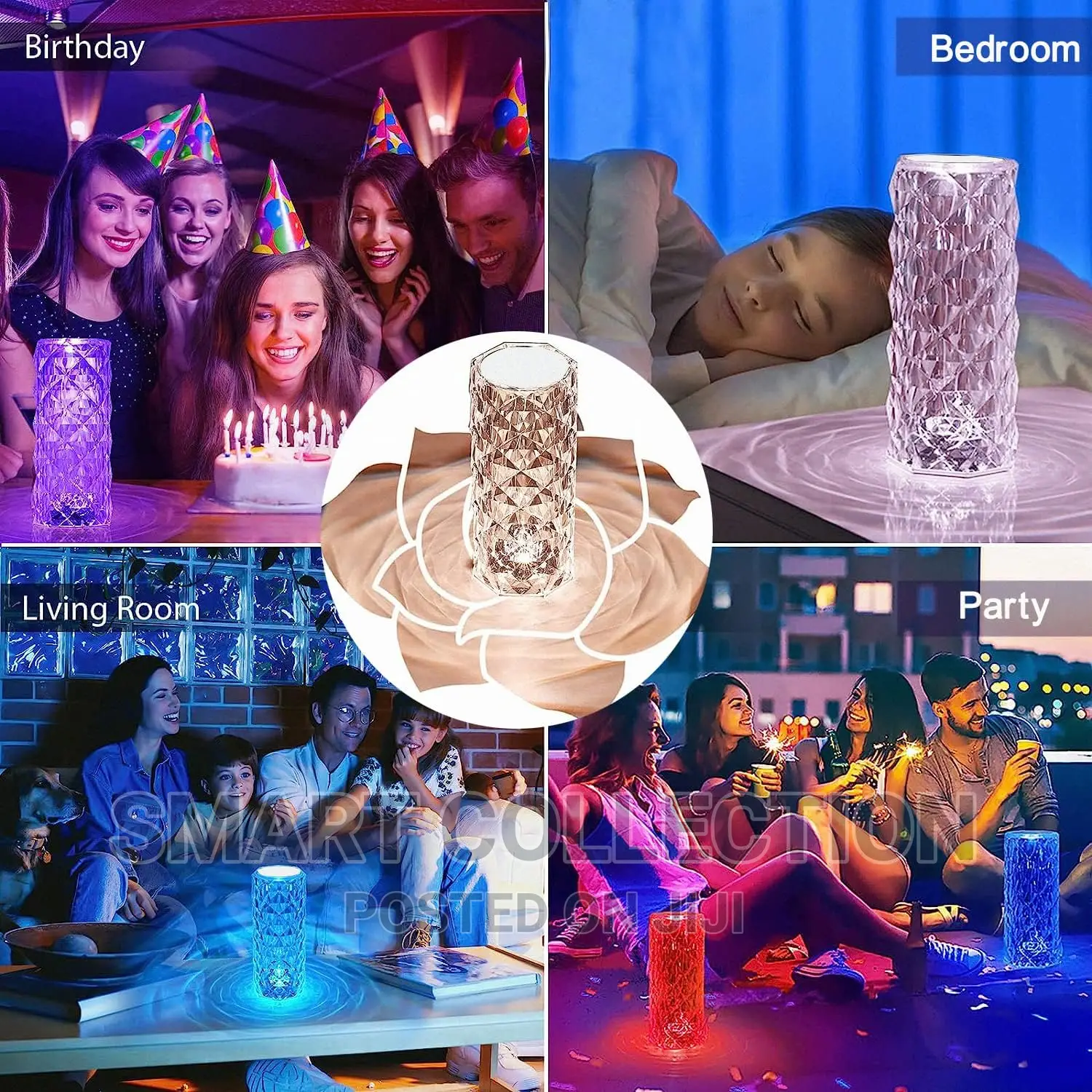 Crystal Touch Table Lamp LED Night Light (Multicolor)