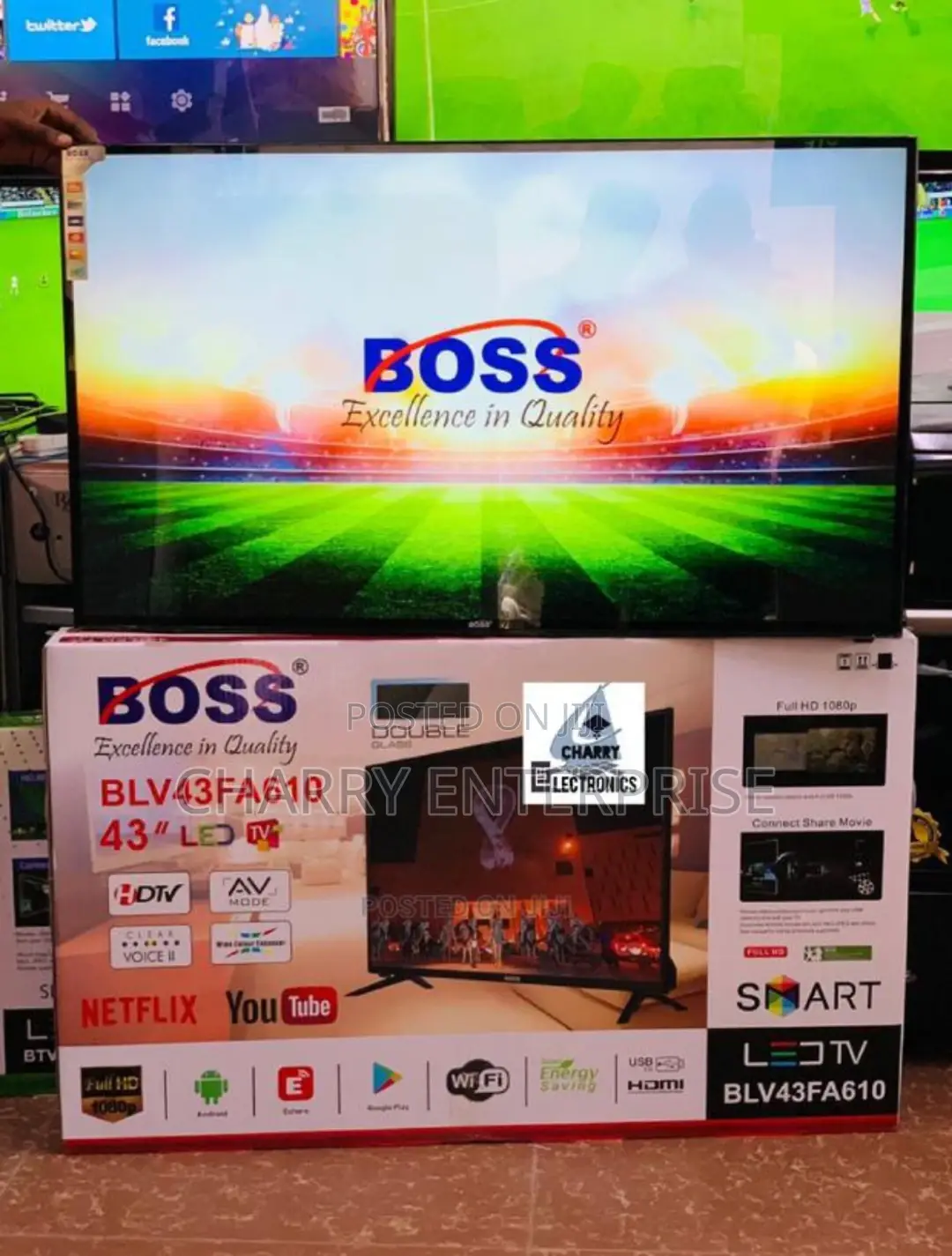 BOSS Smart Android Full HD 1080p With Wi-Fi Tv 43 Inch