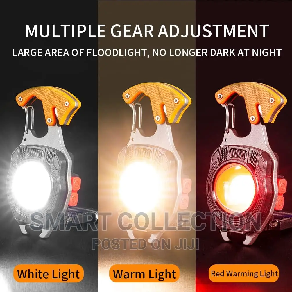 Flashlight Keychain With Lighter,Magnet,Seatbelt Cutter Etc