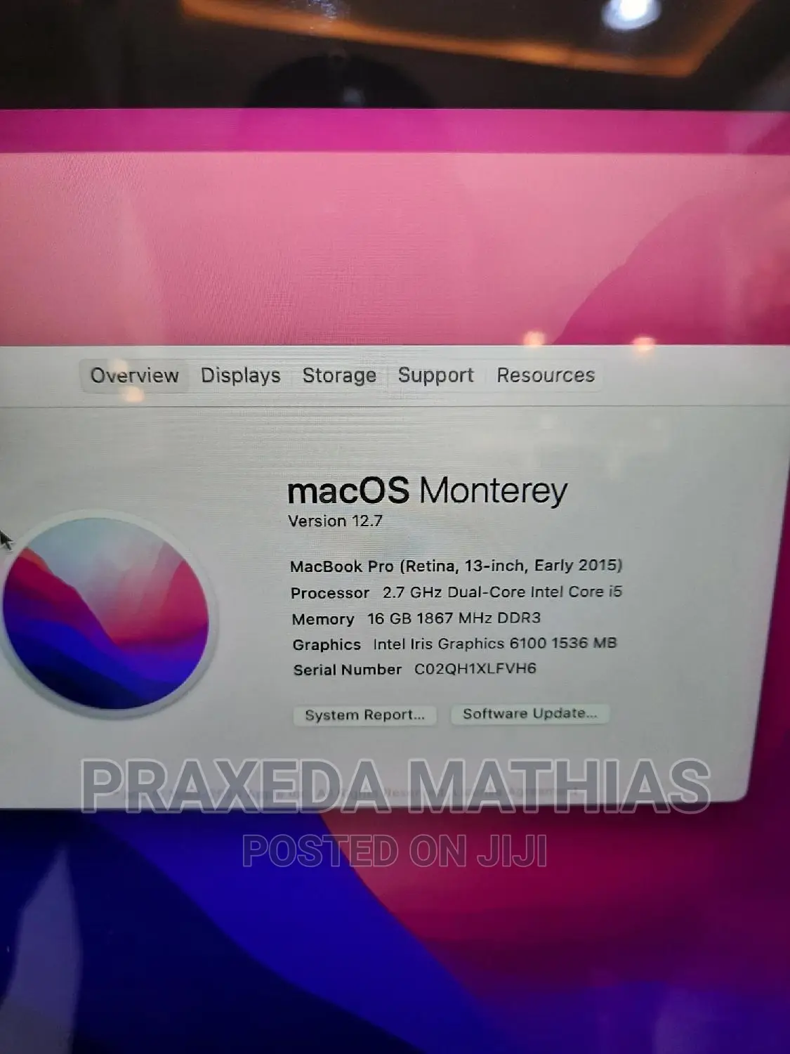 Laptop Apple MacBook Pro 2015 16GB Intel Core I5 SSD 512GB