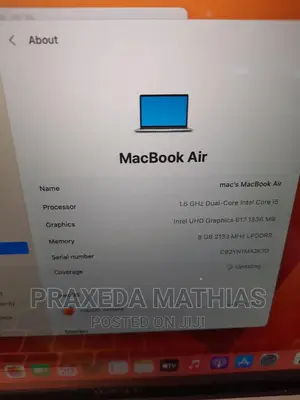 Laptop Apple MacBook Air 2018 8GB Intel Core I5 SSD 256GB