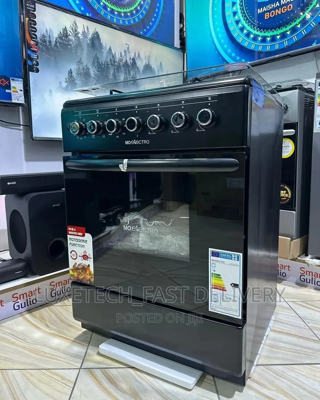 Mo Electro Electric and Gas Cooker With Oven 60*60 Black