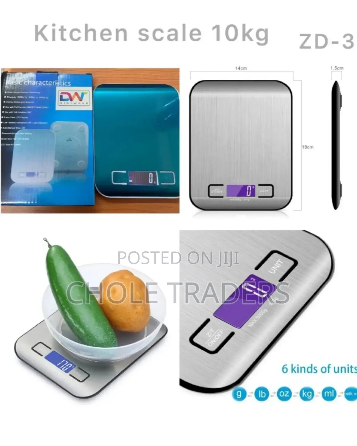 Digital Kitchen Scale With a Steel Body