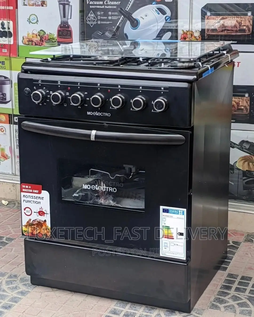 Mo Electro Electric and Gas Cooker With Oven 60*60 Black