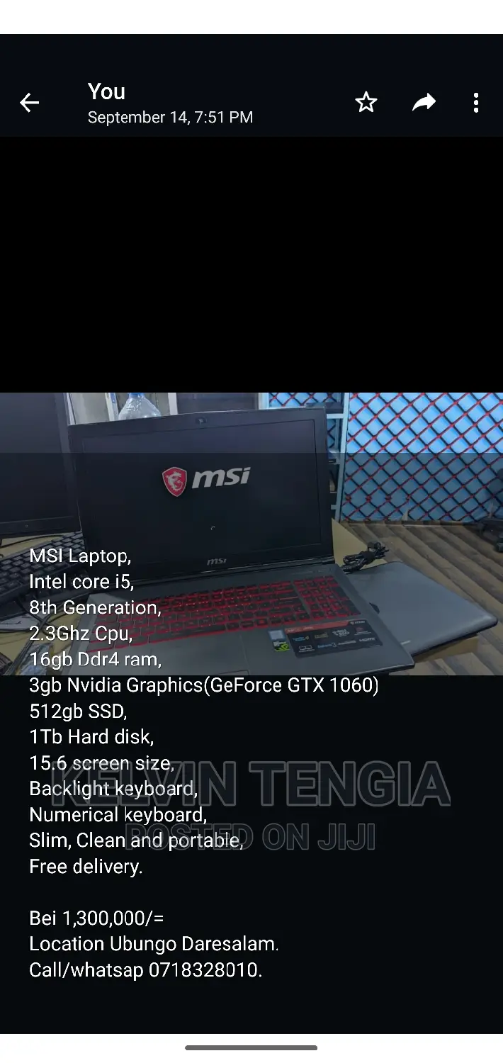 Laptop MSI 16GB Intel Core I5 HDD+SSD 512GB