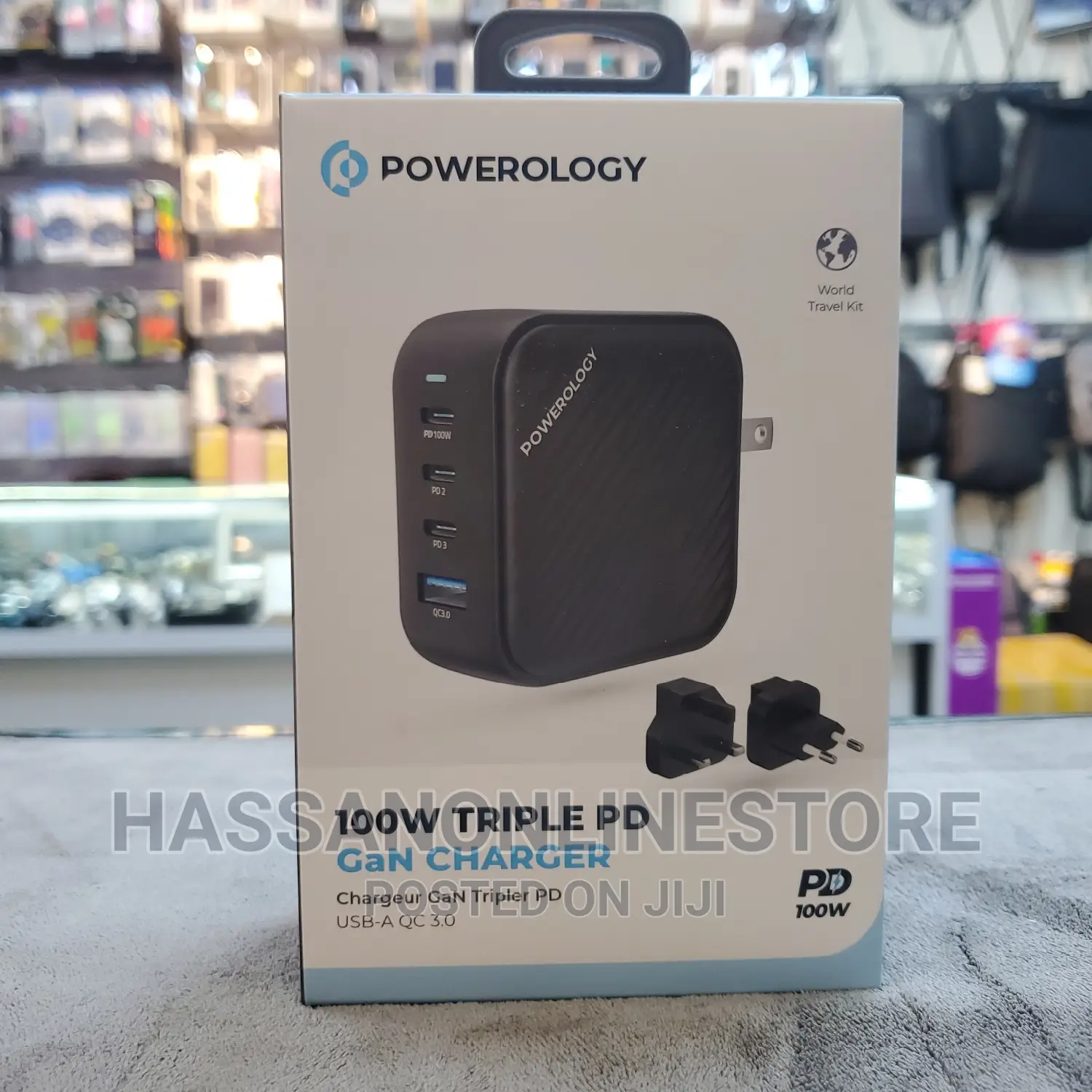 Powerology 100W Triple PD + 1 QC3.0 World Travel Kit