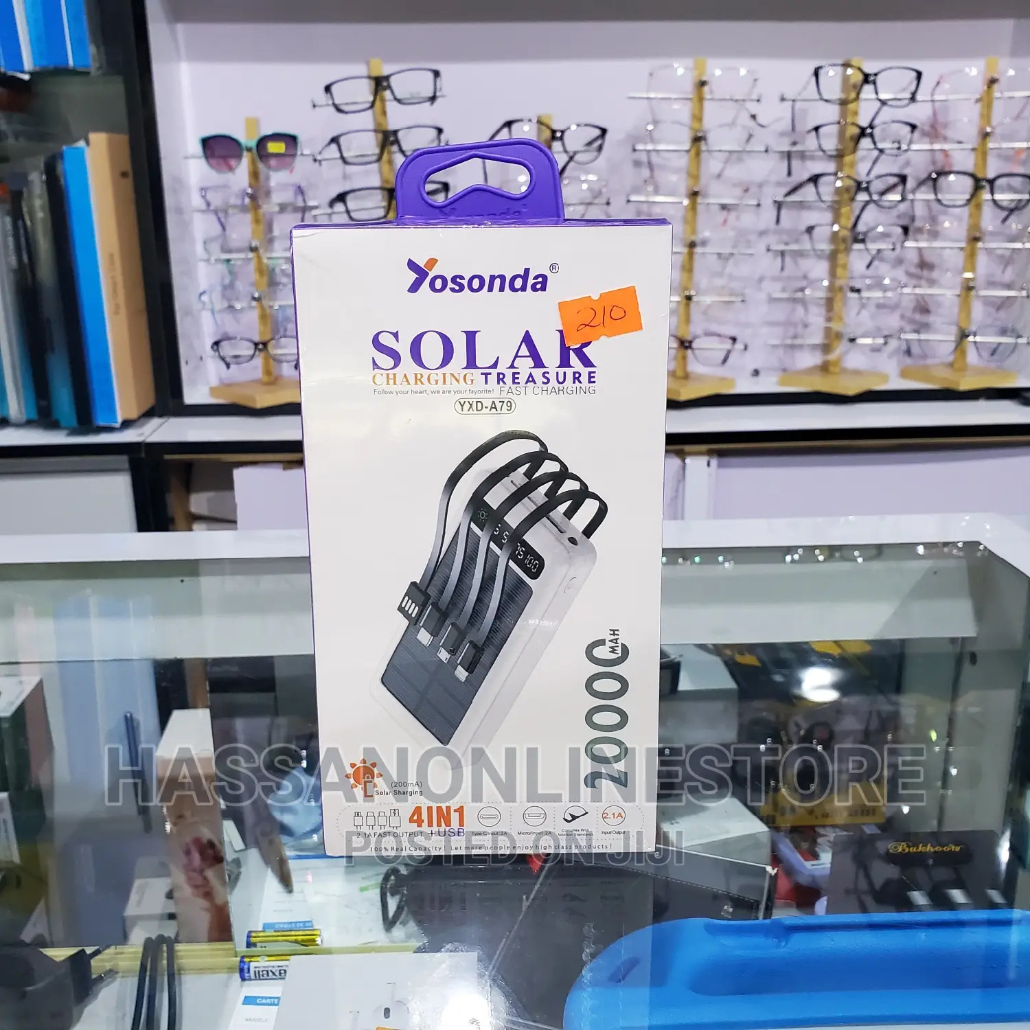 Yosonda 4 in 1 Solar Charging Treasure 20,000mah-White