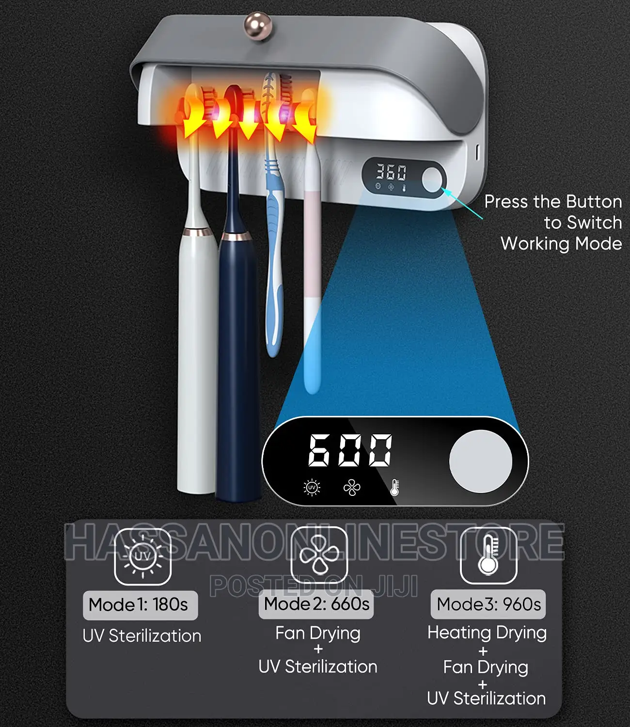 UV Toothbrush Sanitizer Dryer Heating