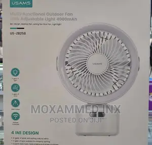 Multifunctional Outdoor Fan With Light 4000mah