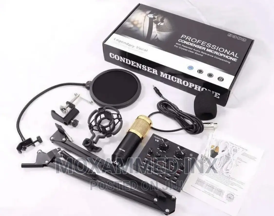 BM800 Microphone + V8 Soundcard Live Broadcast