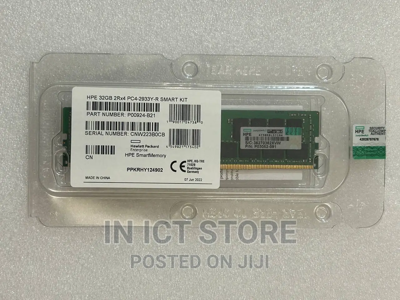 HPE 2rx4 32gb DDR4 PC4-2933Y Rdimm Gen10 Server RAM Memory