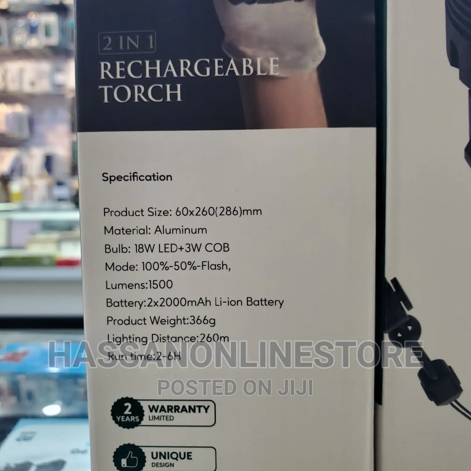 Green Lion 2 in 1 Rechargeable Torch 18w LED