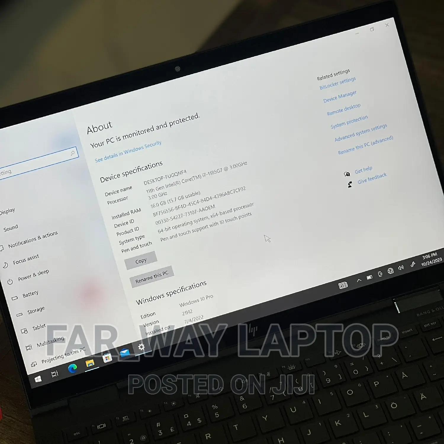 New Laptop HP 16GB Intel Core I7 SSD 512GB