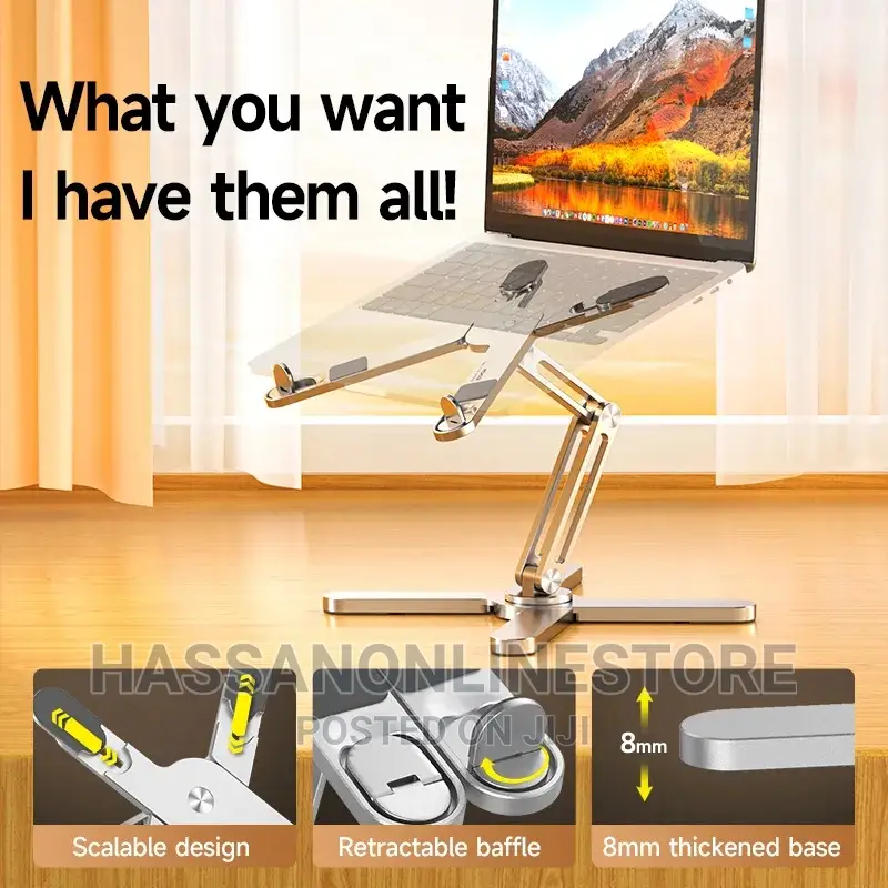 Adjustable Portable Aluminum 360° Rotating Laptop Stand