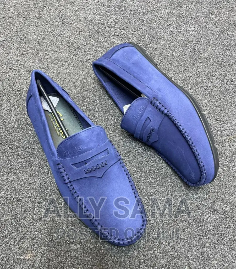 Loafers Clarks Blue Leather Original