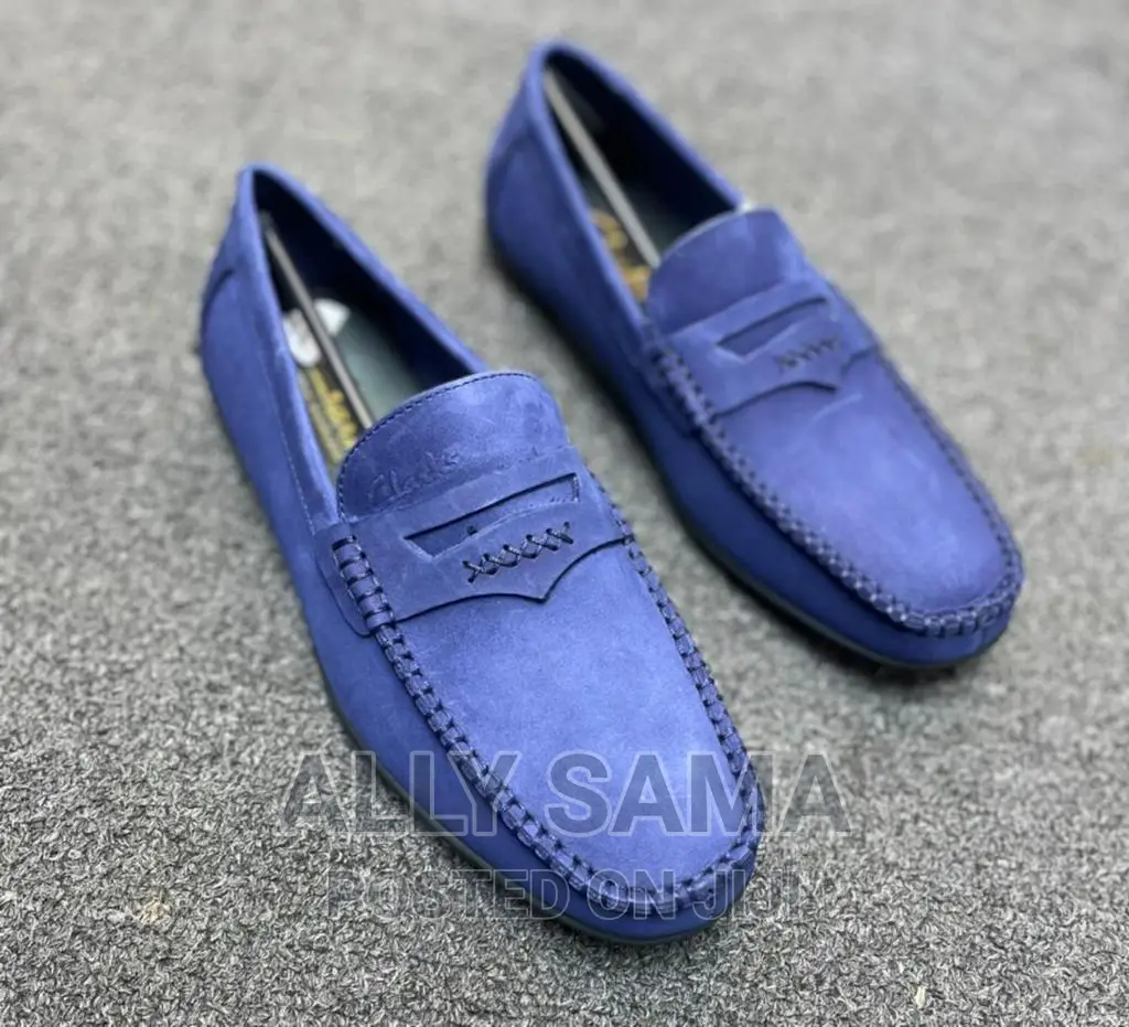 Loafers Clarks Blue Leather Original