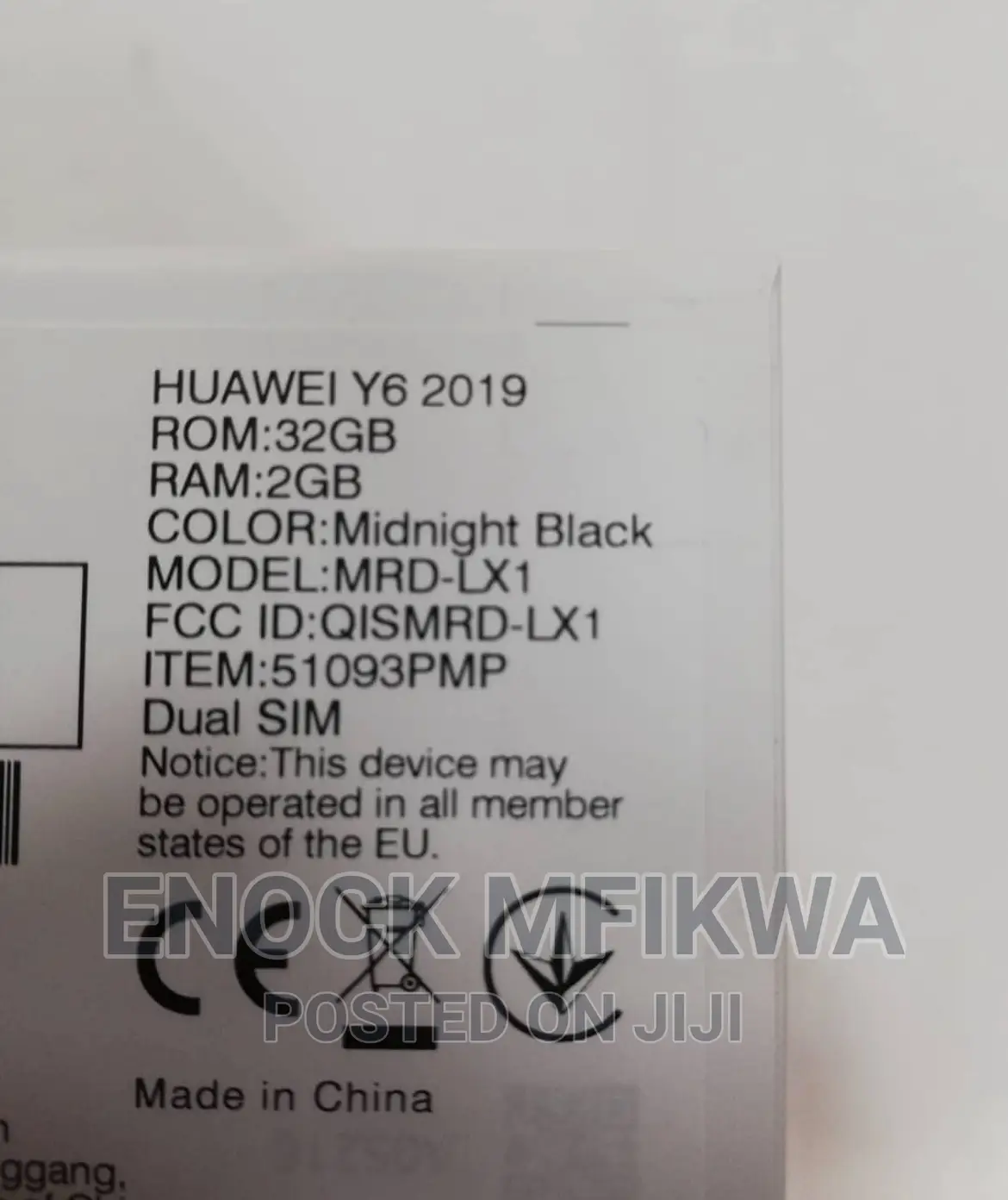 New Huawei Y6 2019 32 GB Black