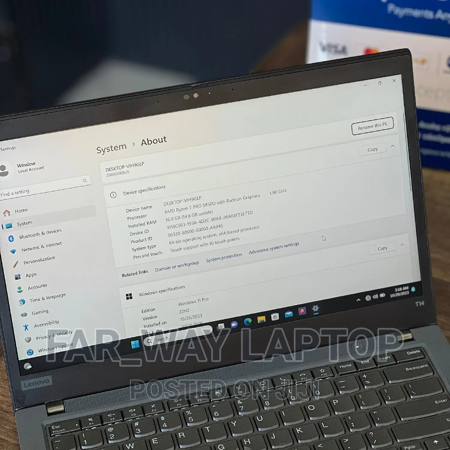 Laptop Lenovo ThinkPad T14 16GB AMD Ryzen 7 SSD 512GB