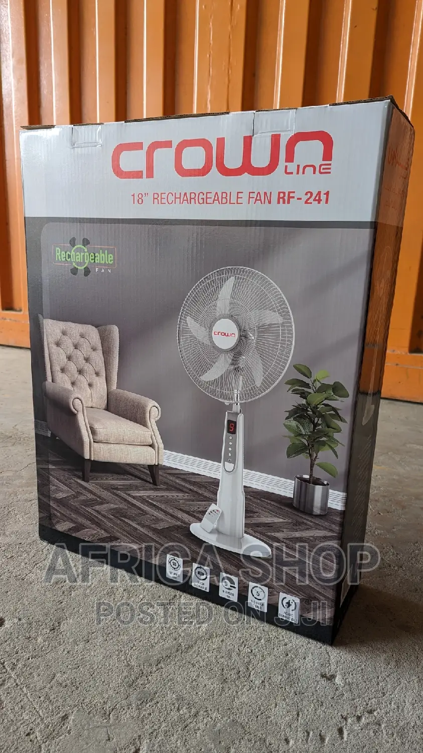 Crown Line 18" Rechargeable Fan With Remote Control RF-241