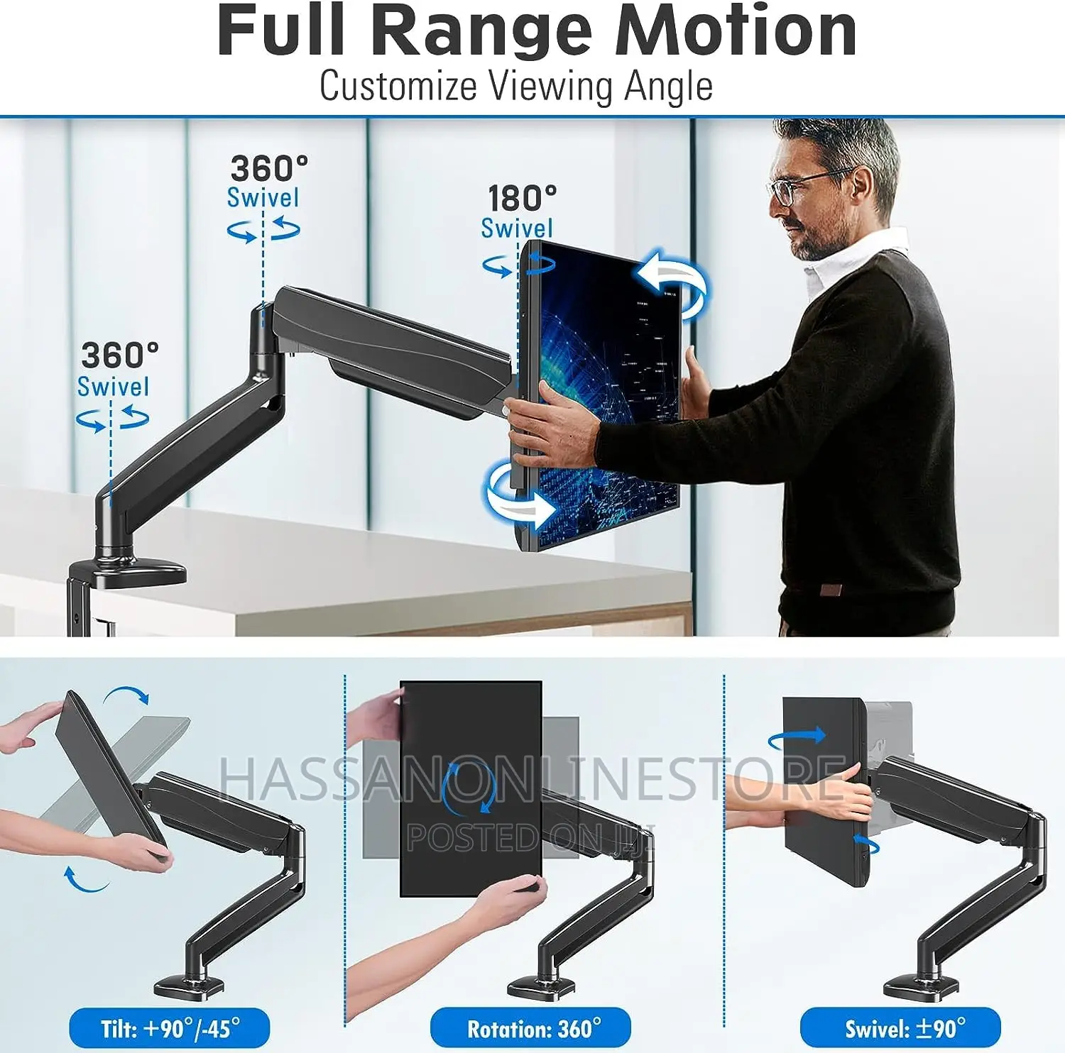 Single Monitor Arm Desk Mount