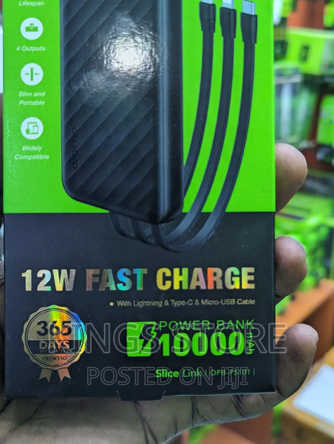 Oraimo Slice Link 10000mah 12w Fast Charge Power Bank
