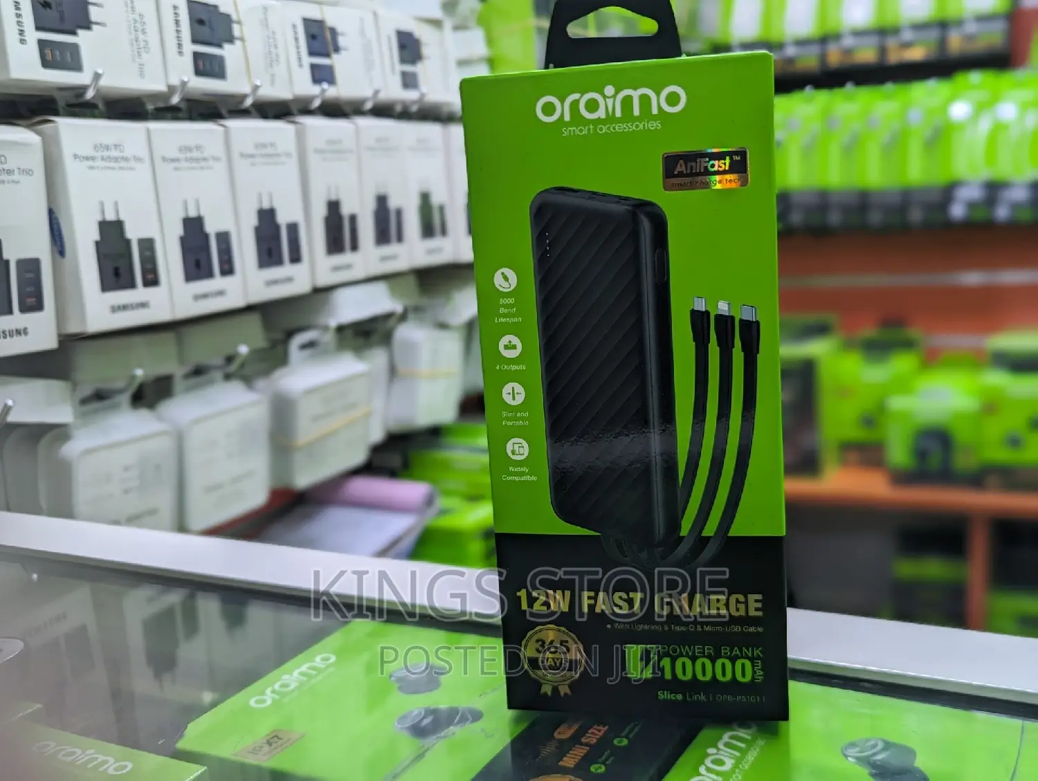 Oraimo Slice Link 10000mah 12w Fast Charge Power Bank