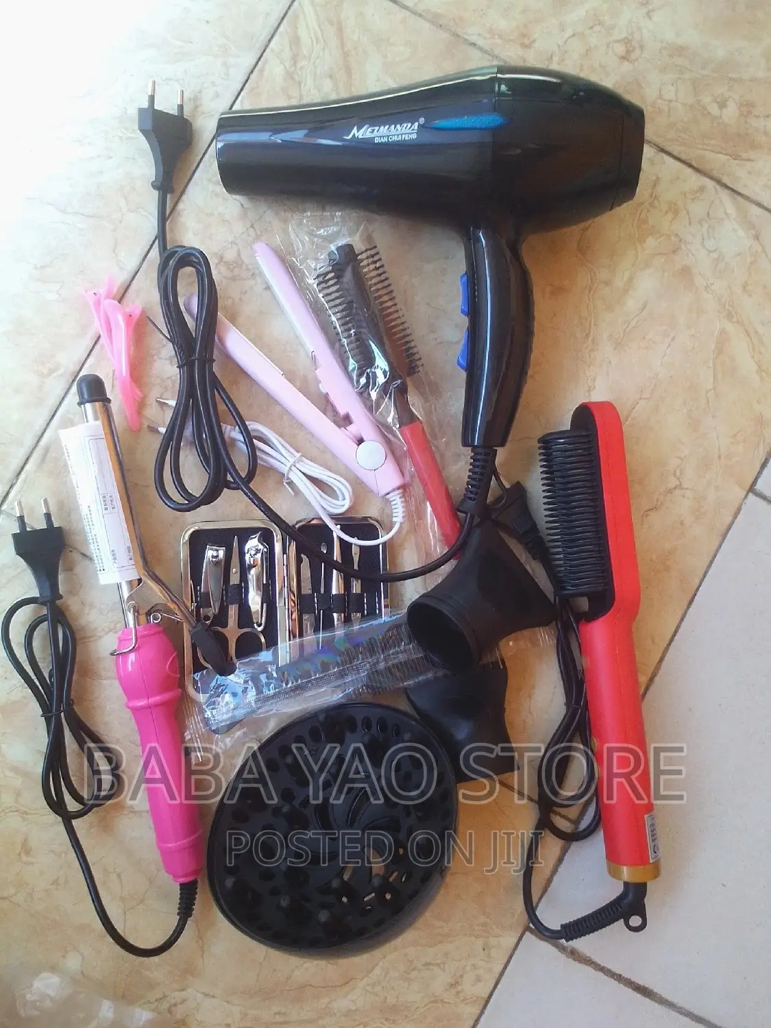 Hairdryer Set + Hair Straightener Comb