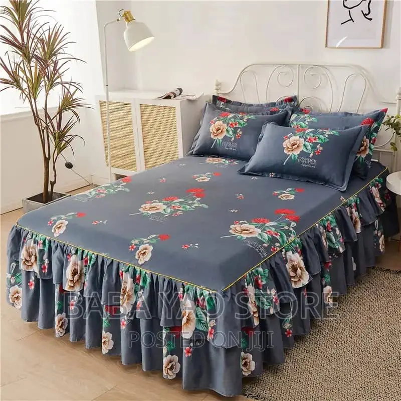 Bed Skirt With 2 Pillow Case (Shuka Malinda) Ft 6*6