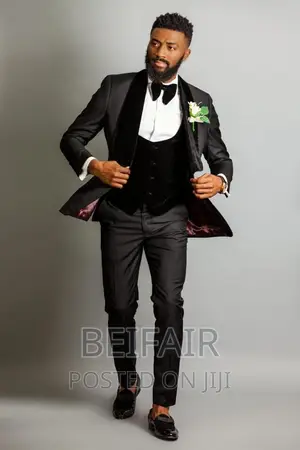 Suti Za Kiume | Men's Suits | Black | White | Velvet