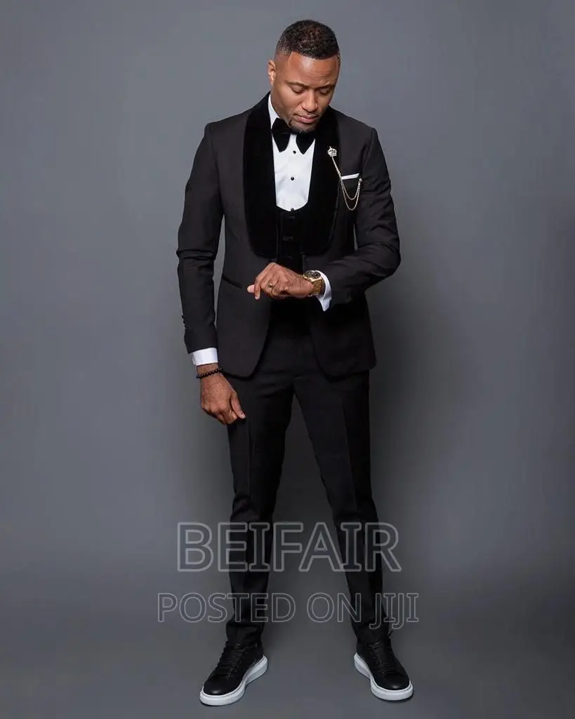 Suti Za Kiume | Men's Suits | Black | White | Velvet