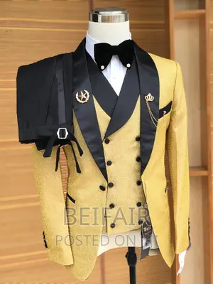 Suti Za Kiume | Men's Suits | Black and Gold
