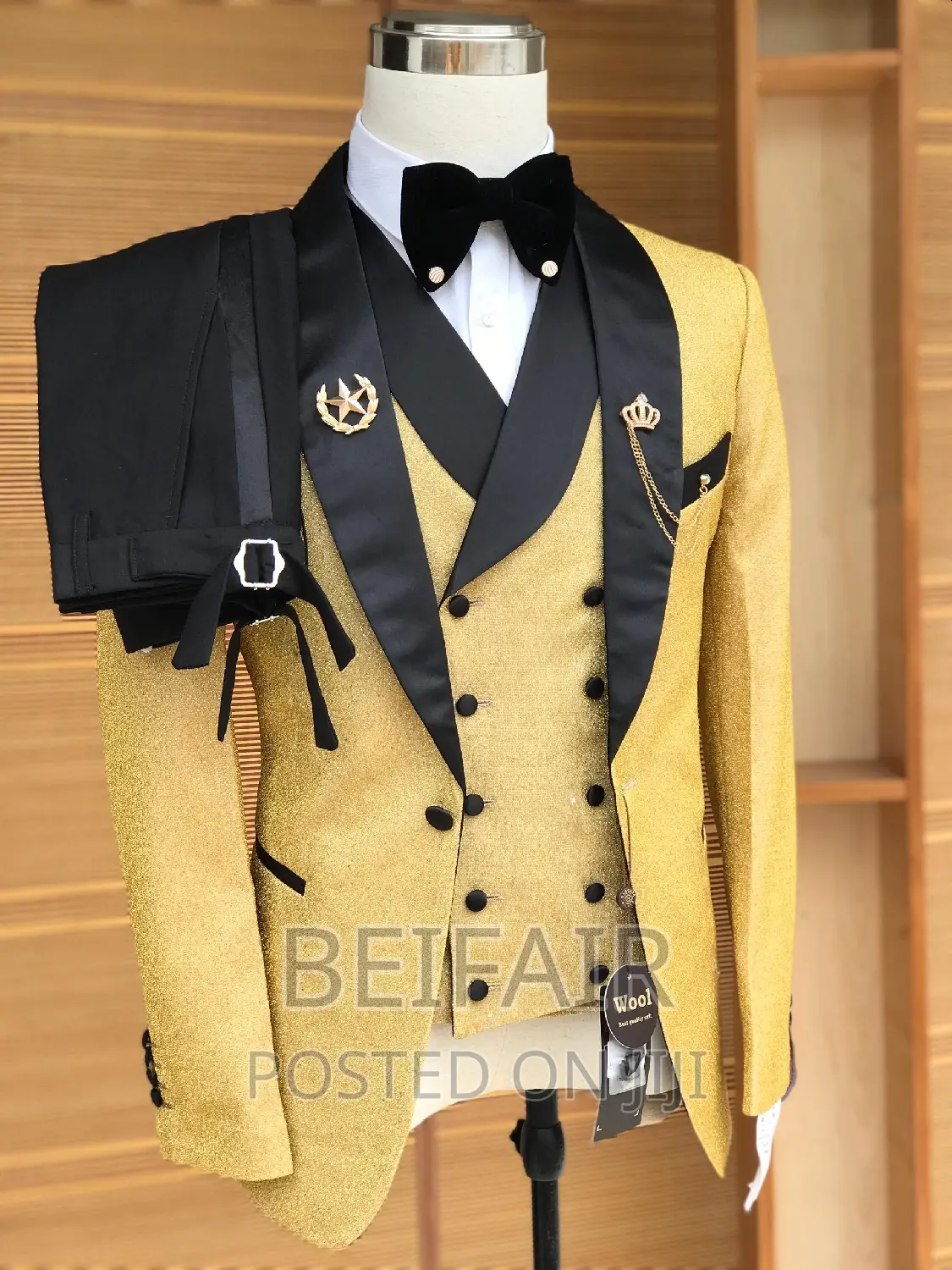 Suti Za Kiume | Men's Suits | Black and Gold