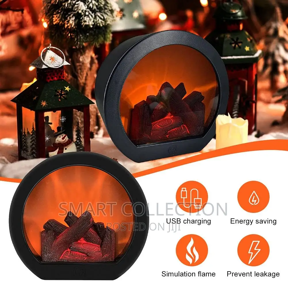Led Realistic Fireplace Lantern Simulation