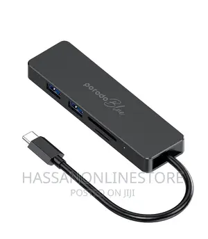 Porodo Blue 5 in 1 USB-C Hub HDMI USB SD Microsd