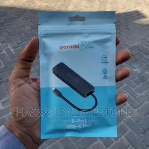 Porodo Blue 5 in 1 USB-C Hub HDMI USB SD Microsd