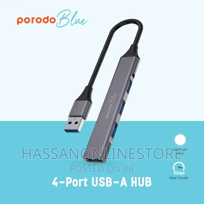 Porodo Blue 4 In1 USB-A Hub
