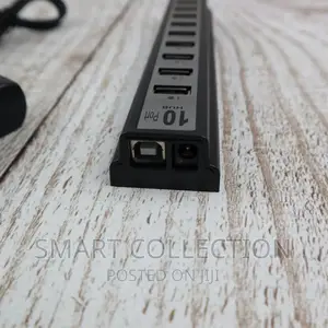Splitter With 10-Port USB Hub With External Power Supply