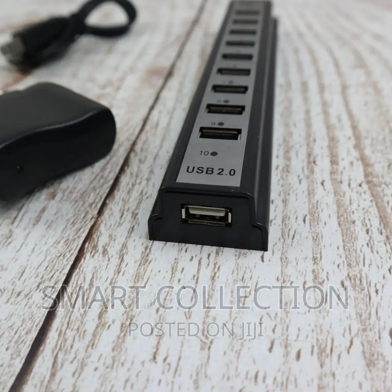 Splitter With 10-Port USB Hub With External Power Supply