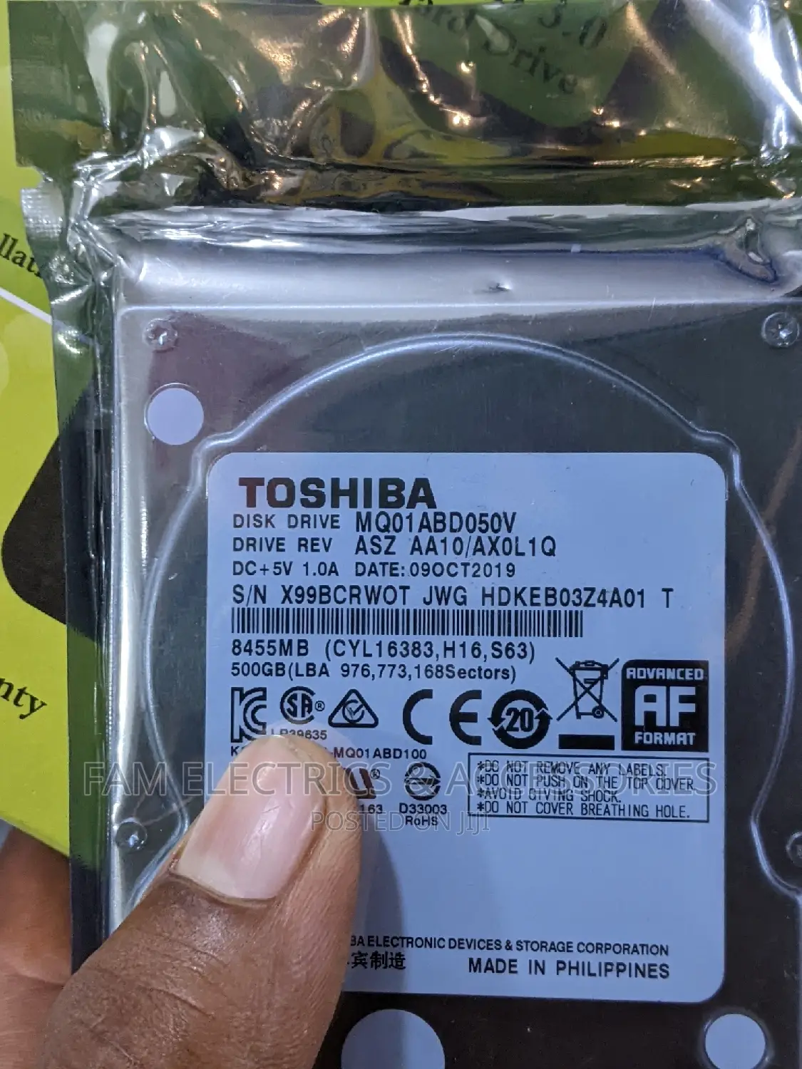 Toshiba External Hard Drive 500gb