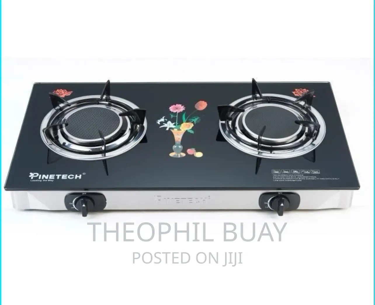 Jiko La Gas Plate Mbili Pinetech