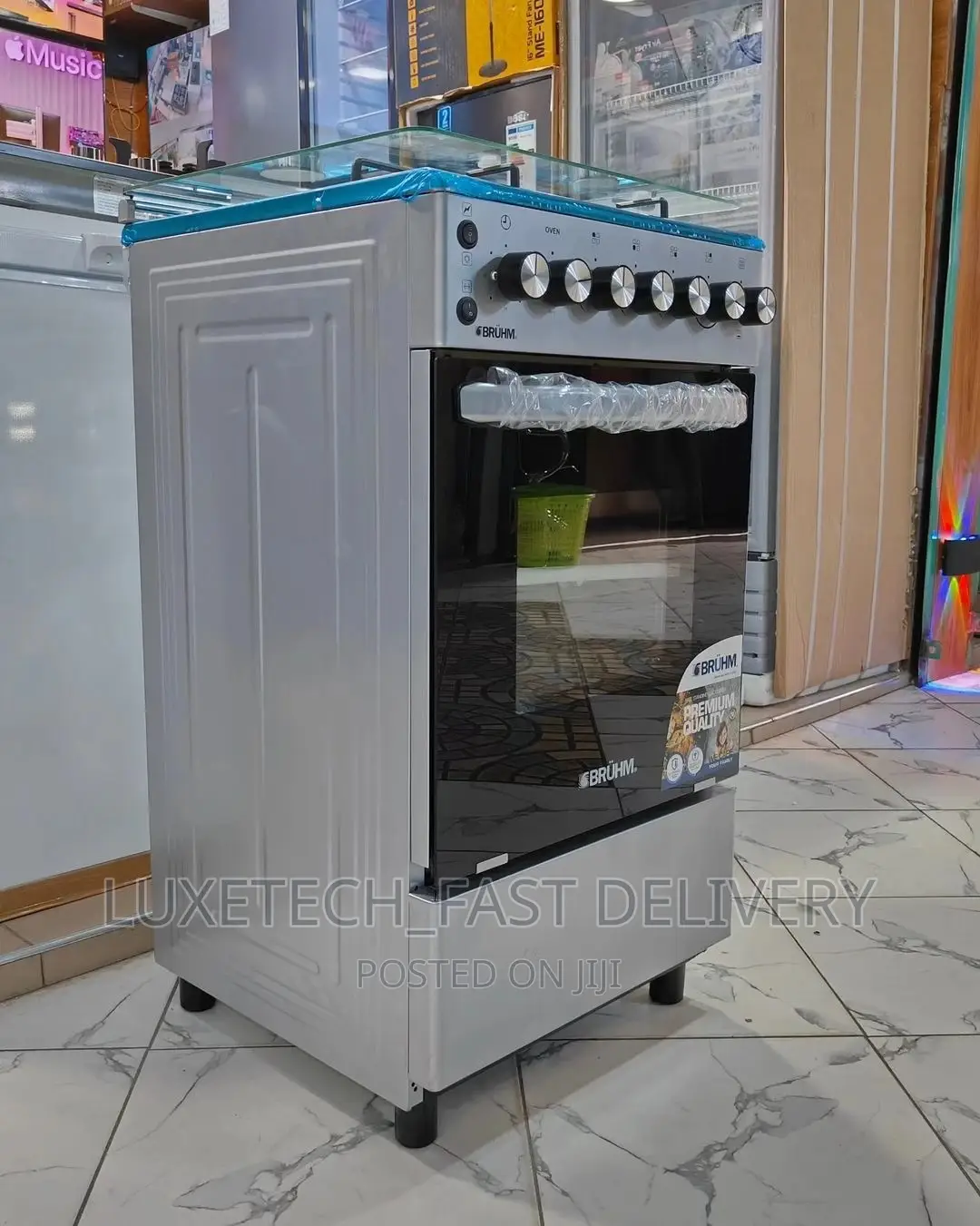 Bruhm Gas and Electric Cooker With Oven 4 Plates Size 50*50