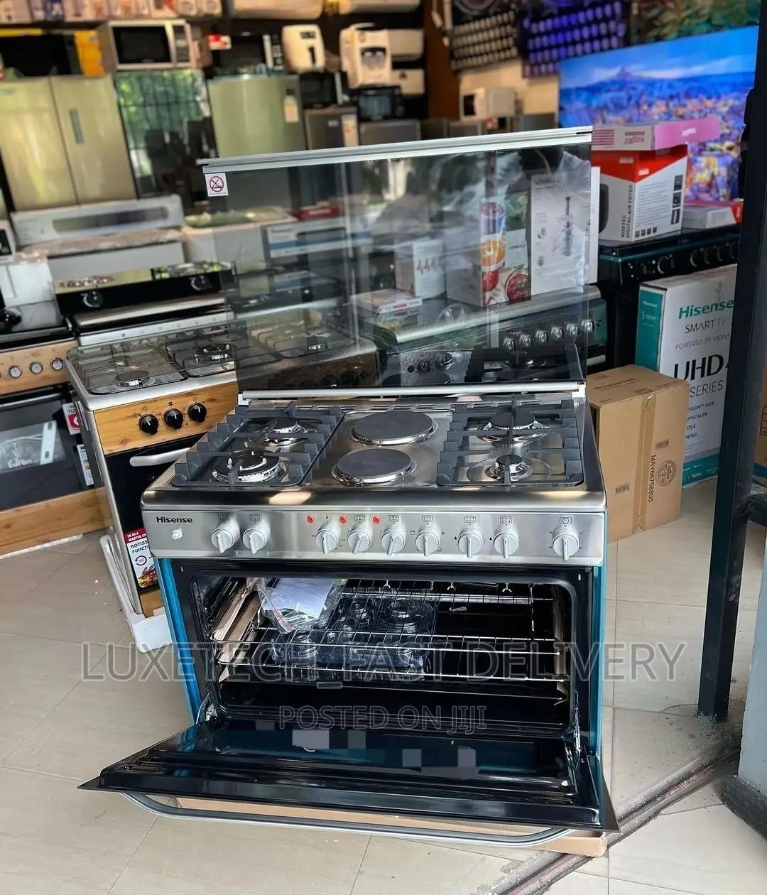 Hisense Gas and Electric Cooker With Oven 6 Plates 90×60cm