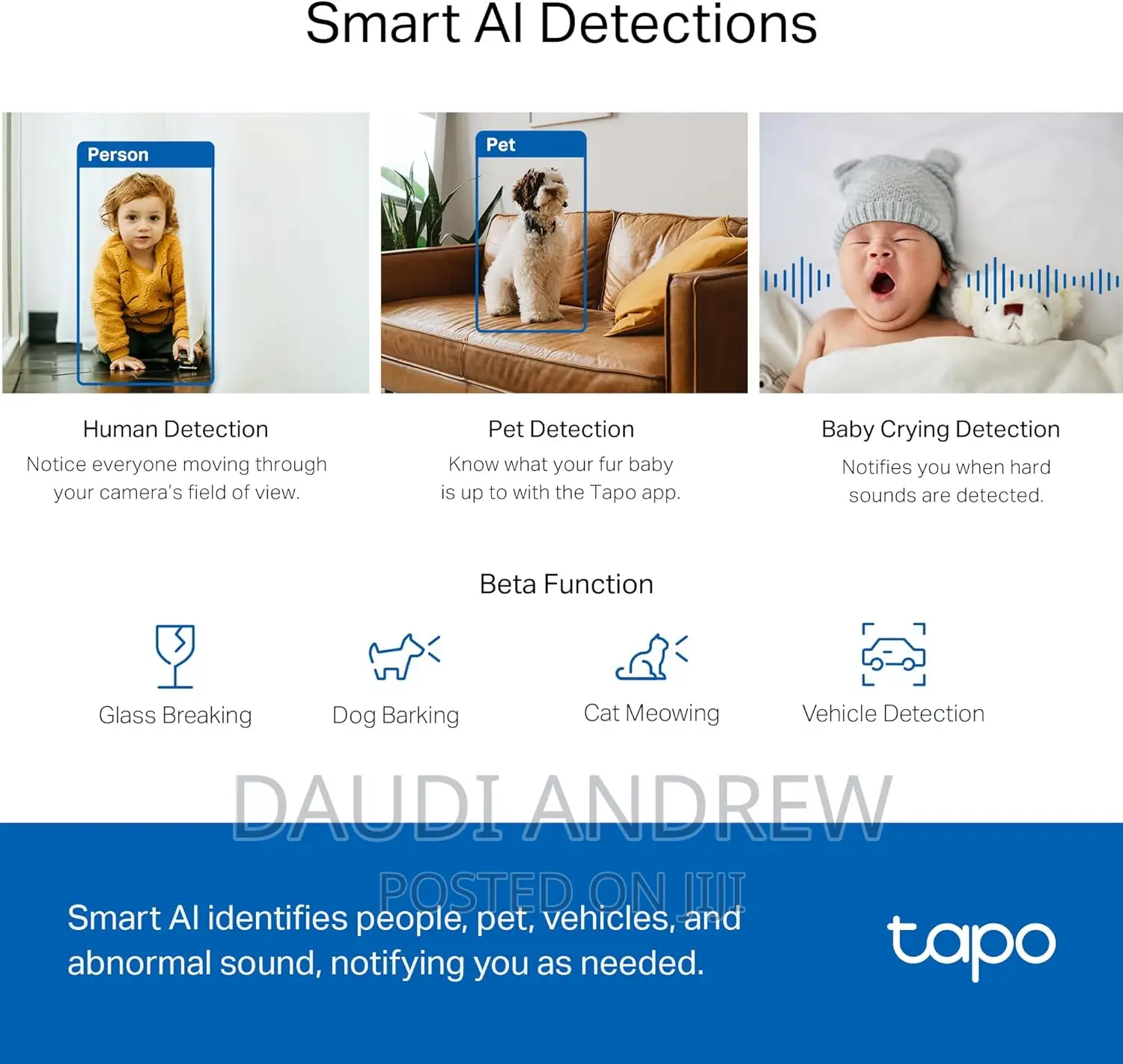 Tapo C220, QHD Indoor Pan/Tilt Security Wi-Fi Camera